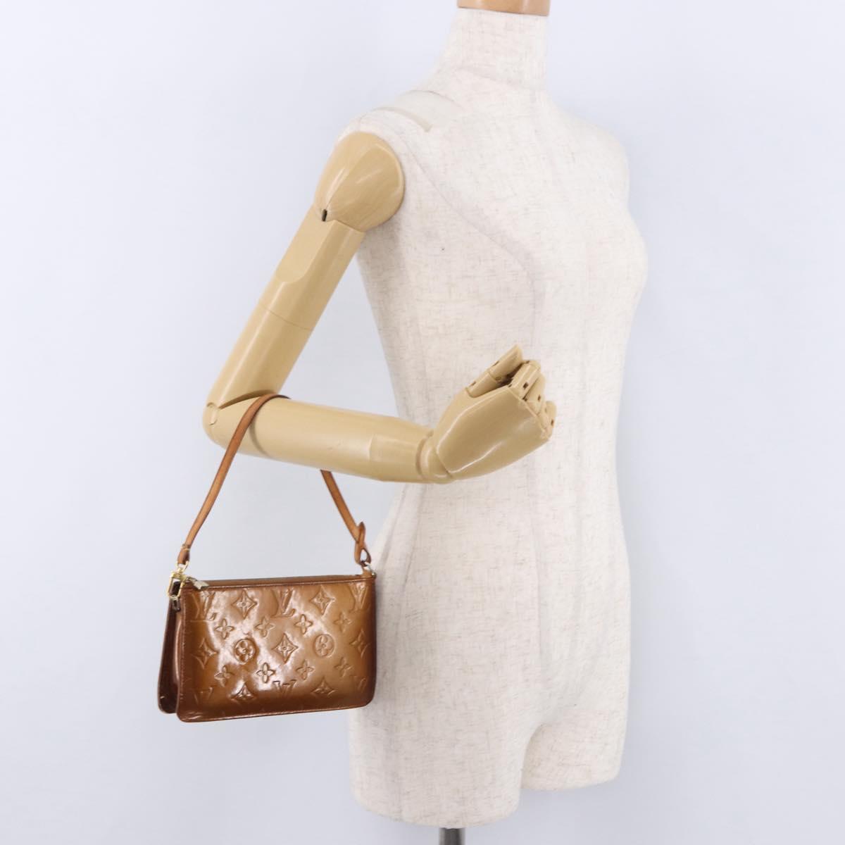 LOUIS VUITTON Monogram Vernis Lexington Pouch Bronze M91133 LV Auth 195015