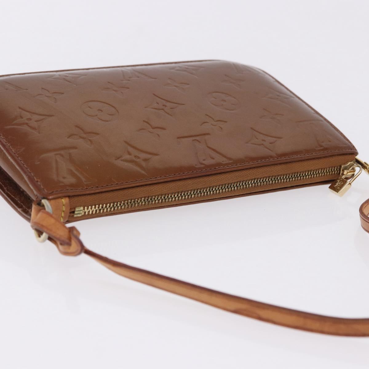 LOUIS VUITTON Monogram Vernis Lexington Pouch Bronze M91133 LV Auth 195015