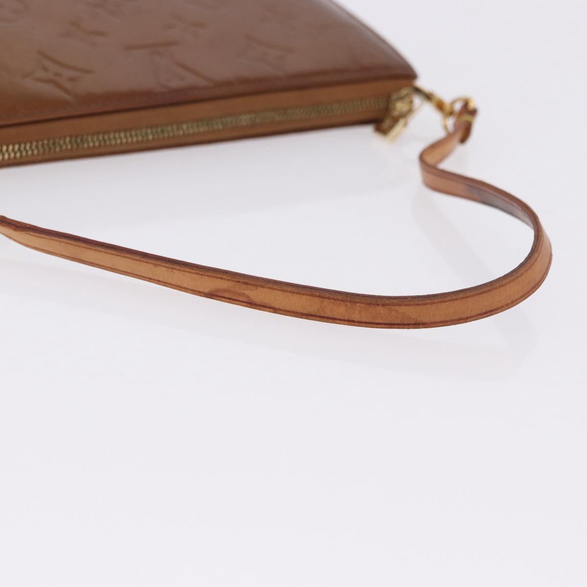 LOUIS VUITTON Monogram Vernis Lexington Pouch Bronze M91133 LV Auth 195015