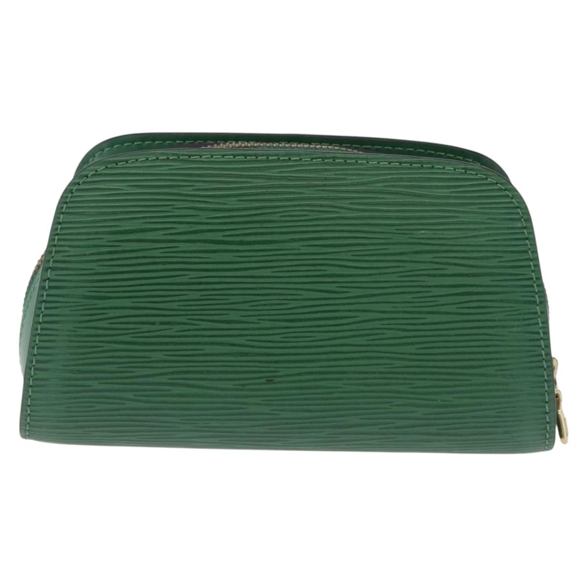 LOUIS VUITTON Epi Dauphine PM Pouch Green M48444 LV Auth 195021
