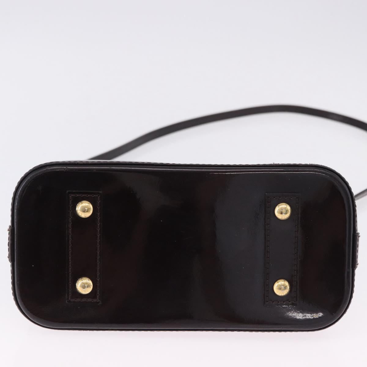 LOUIS VUITTON Monogram Vernis Alma BB Hand Bag 2way Amarante M91678 Auth 195023