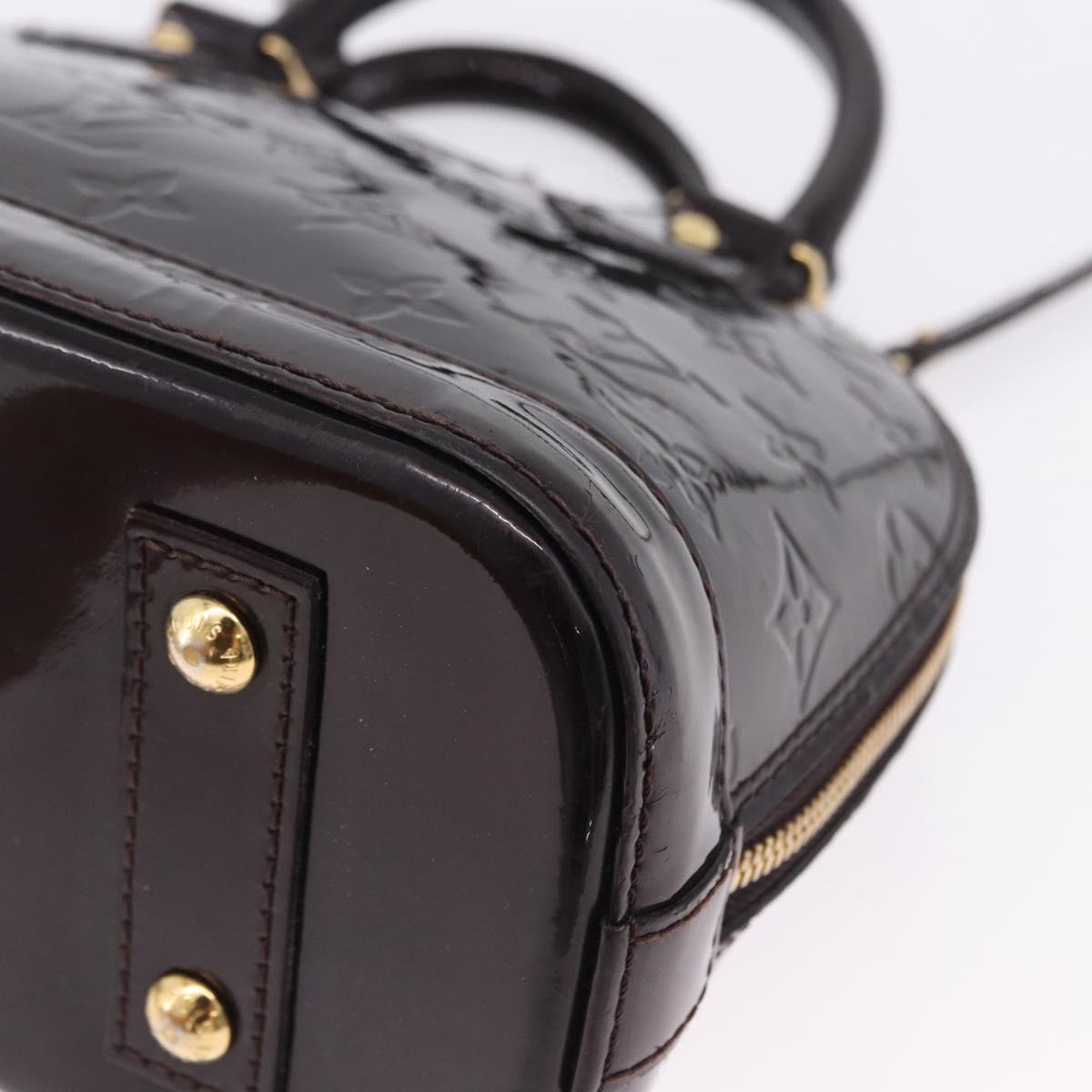 LOUIS VUITTON Monogram Vernis Alma BB Hand Bag 2way Amarante M91678 Auth 195023