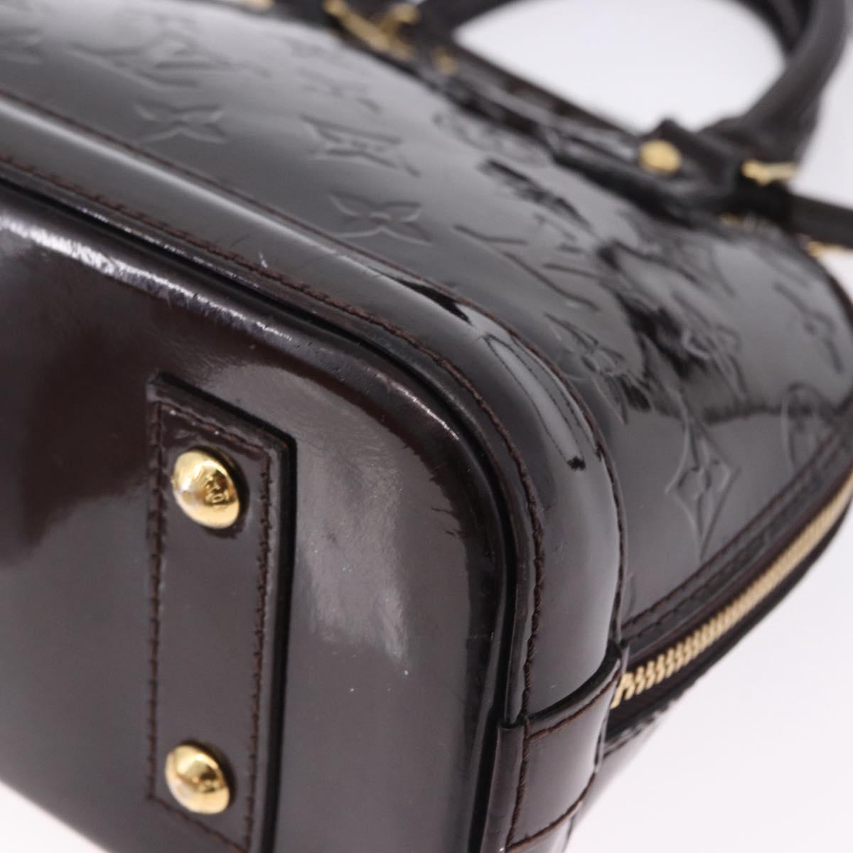 LOUIS VUITTON Monogram Vernis Alma BB Hand Bag 2way Amarante M91678 Auth 195023