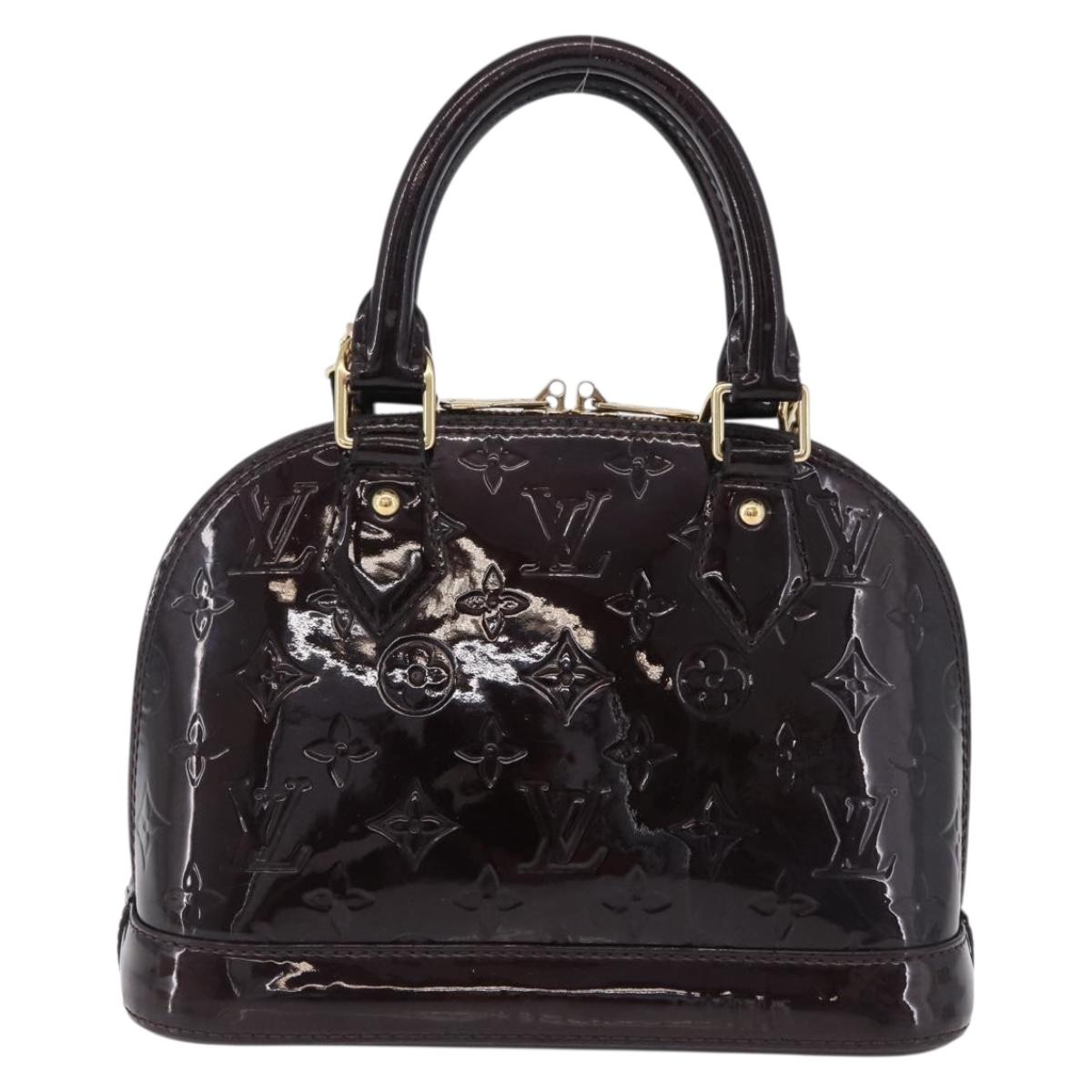LOUIS VUITTON Monogram Vernis Alma BB Hand Bag 2way Amarante M91678 Auth 195023