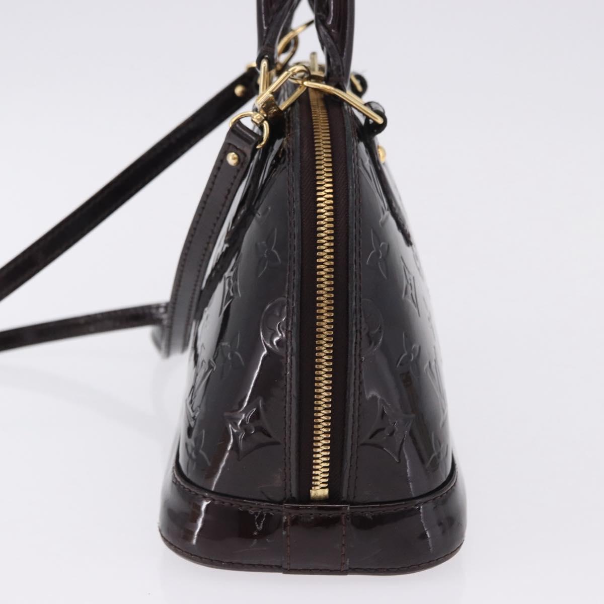 LOUIS VUITTON Monogram Vernis Alma BB Hand Bag 2way Amarante M91678 Auth 195023