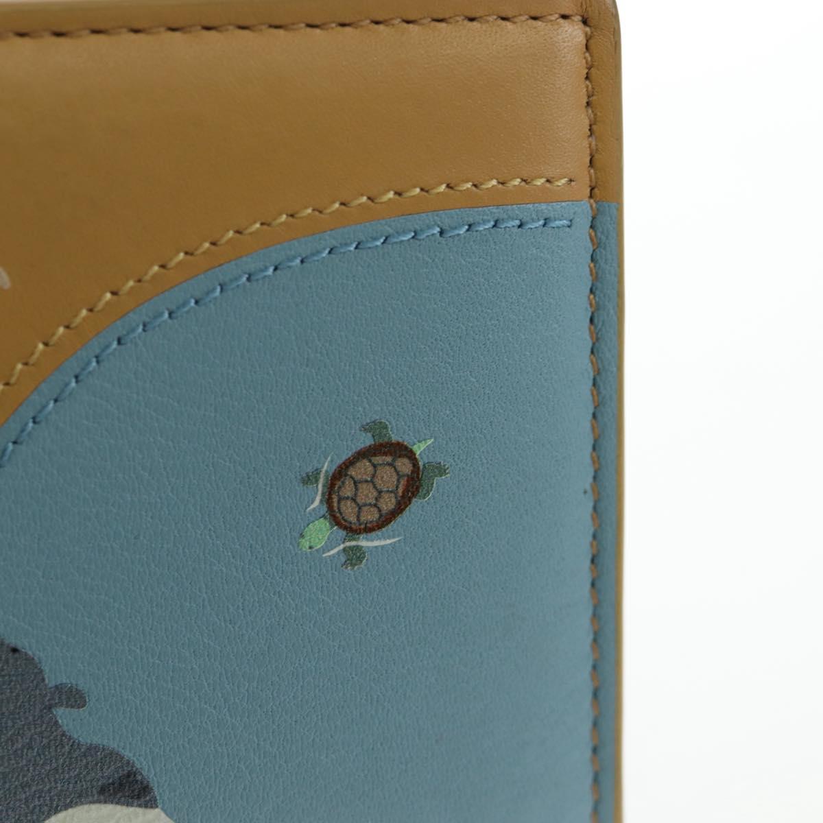 LOEWE Wallet Leather Suna Fujita Collaboration Brown Silver Auth 195028M
