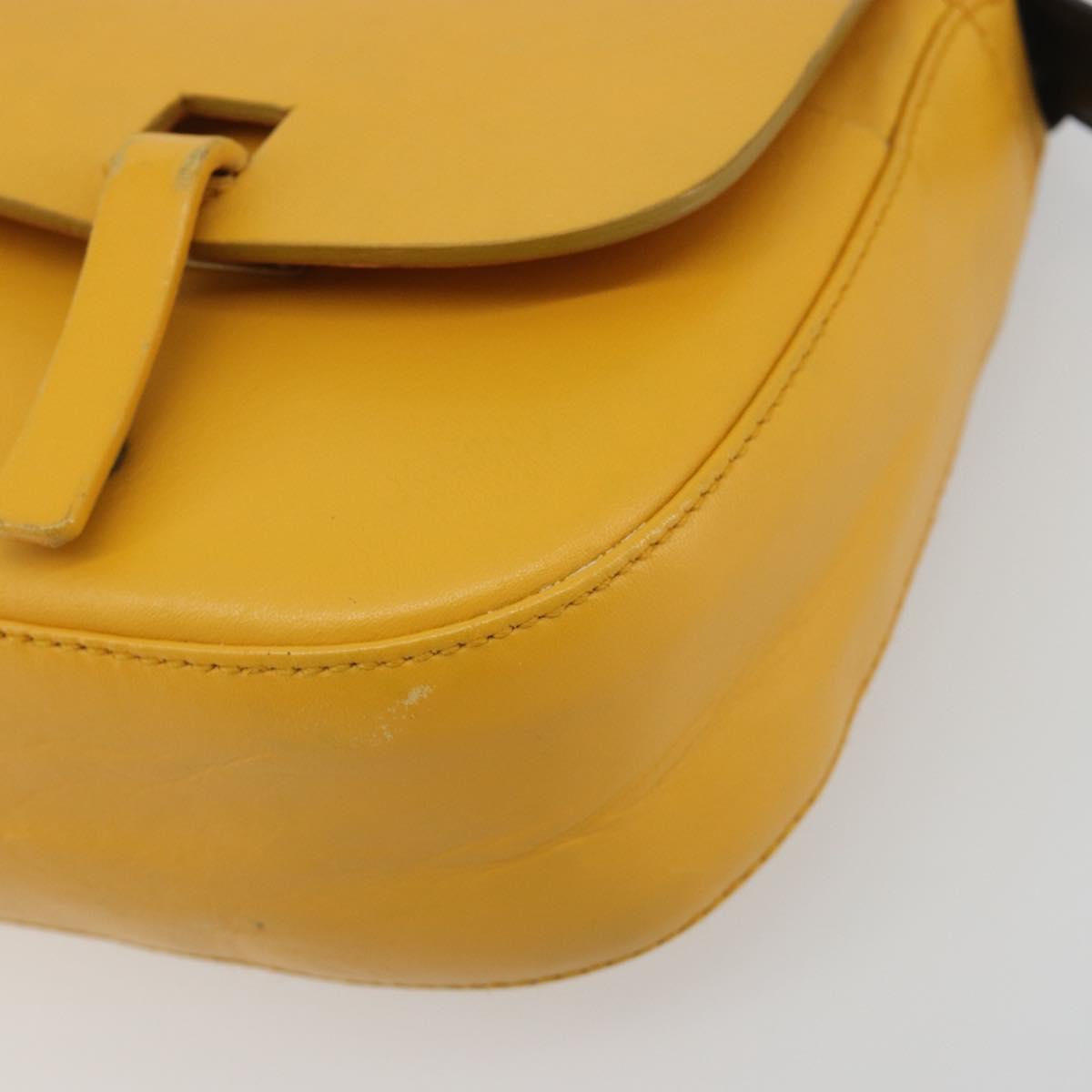BALLY Shoulder Bag Leather Yellow Gold Auth 195037A