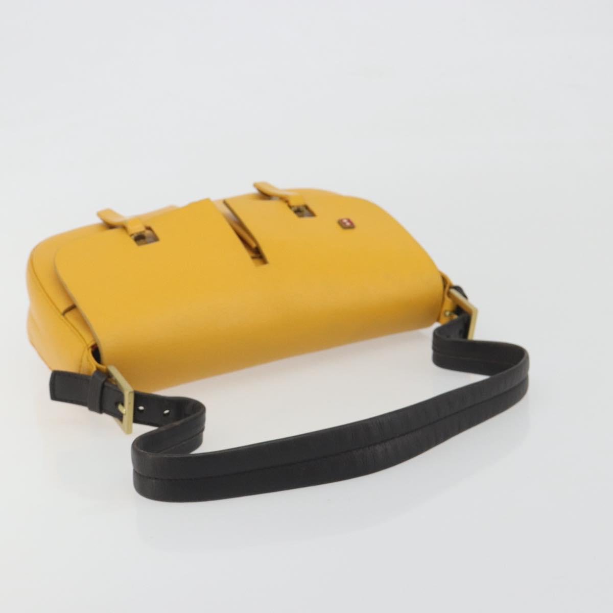 BALLY Shoulder Bag Leather Yellow Gold Auth 195037A