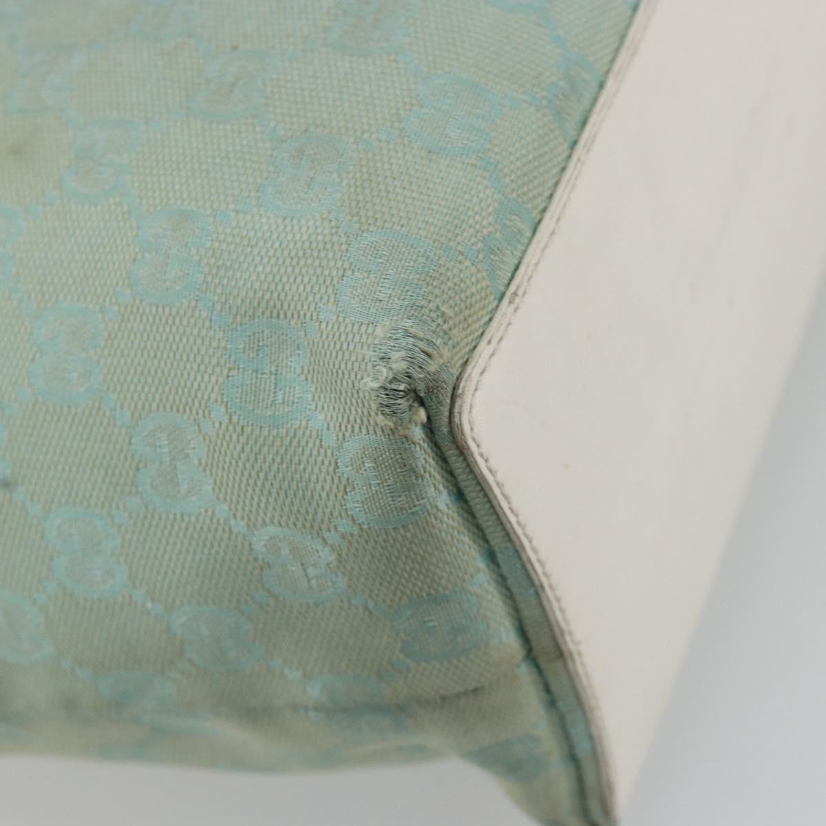 GUCCI GG Canvas Tote Bag Light Blue Gold 002 1098 Auth 195045