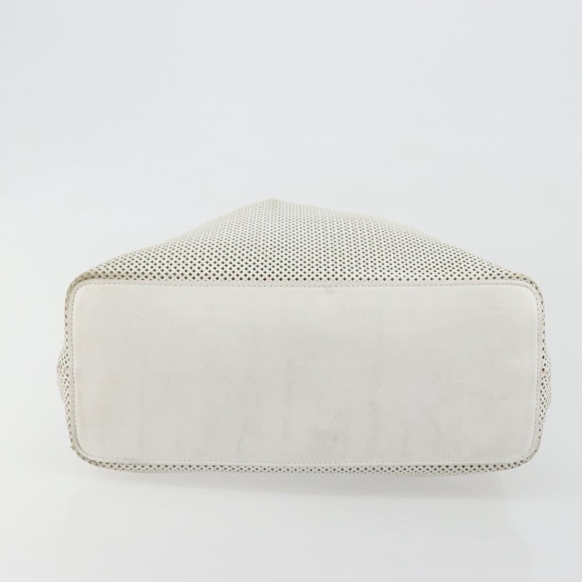 GUCCI Micro GG Canvas Shoulder Bag Leather White 90644 Auth 195055