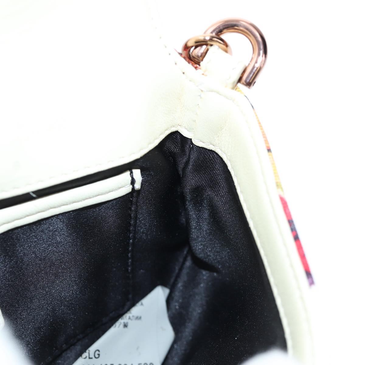 VERSACE Chain Shoulder Bag Canvas Multicolor Gold Auth 195065M