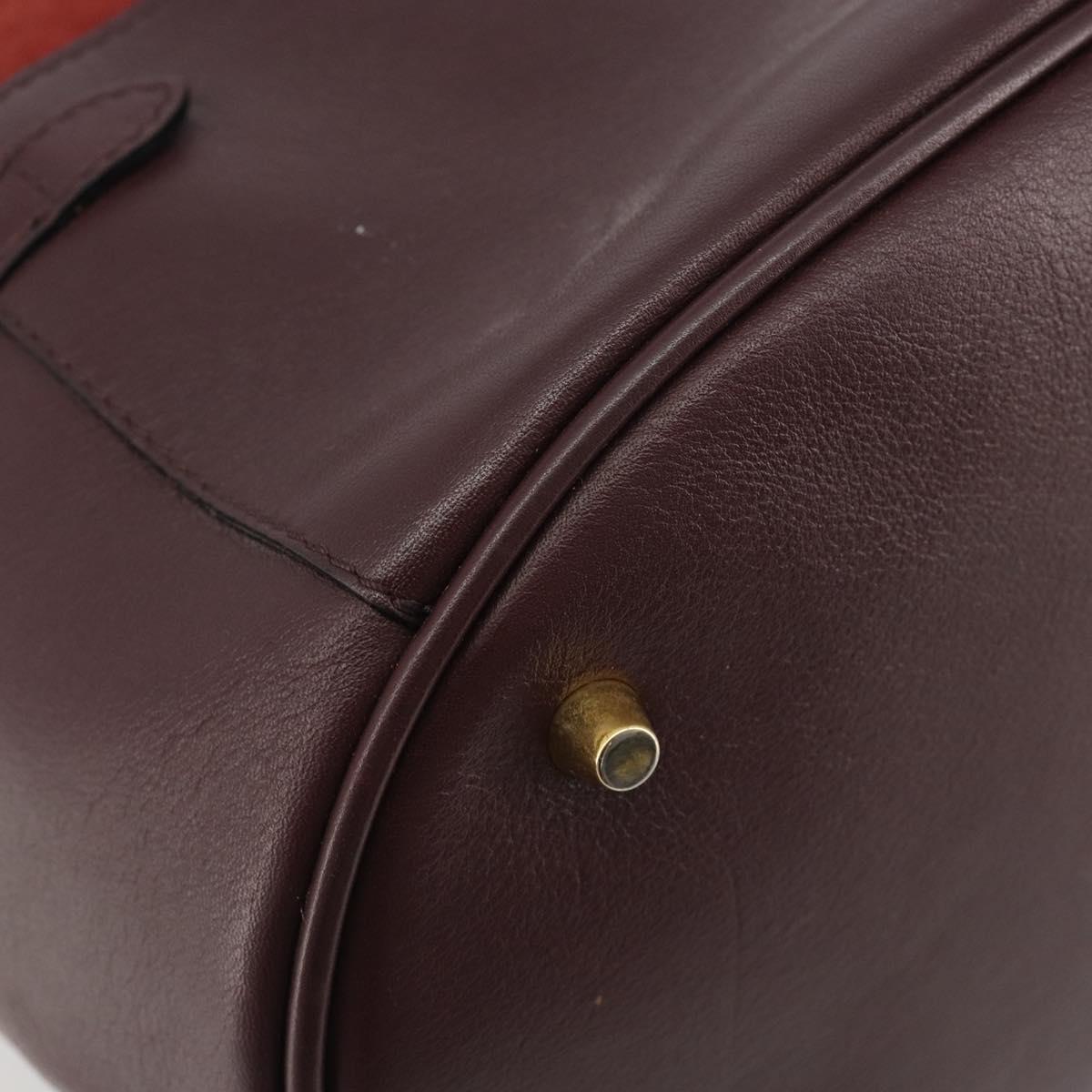 BURBERRY Nova Check Shoulder Bag Canvas Leather Silver Bordeaux Auth 195068
