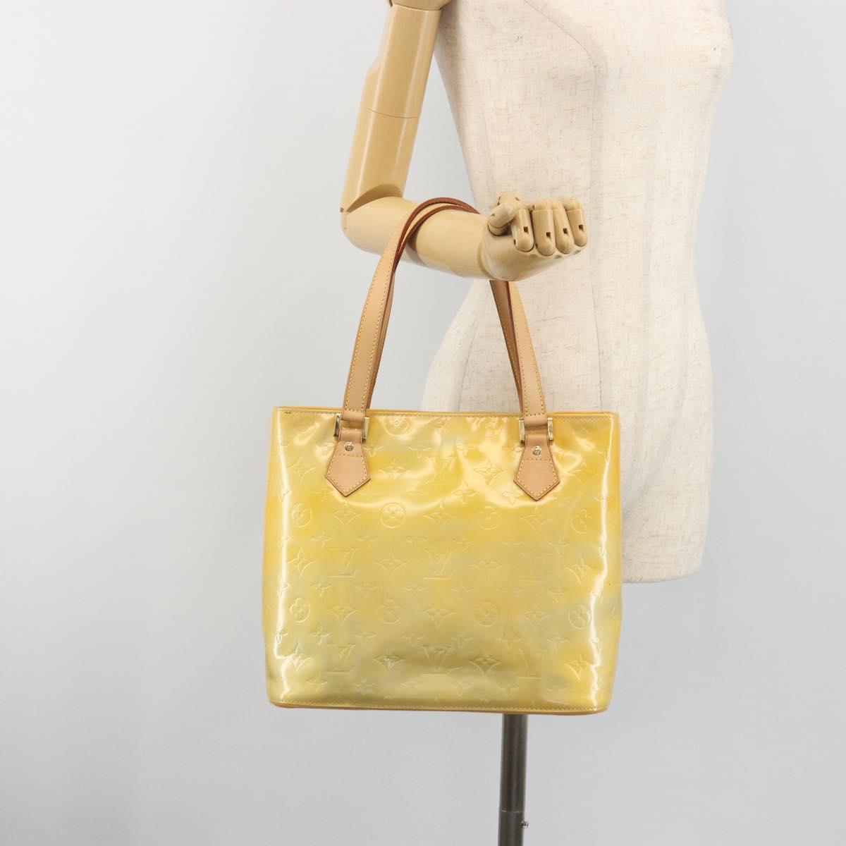 LOUIS VUITTON Monogram Vernis Houston Hand Bag Gris M91053 LV Auth 195071