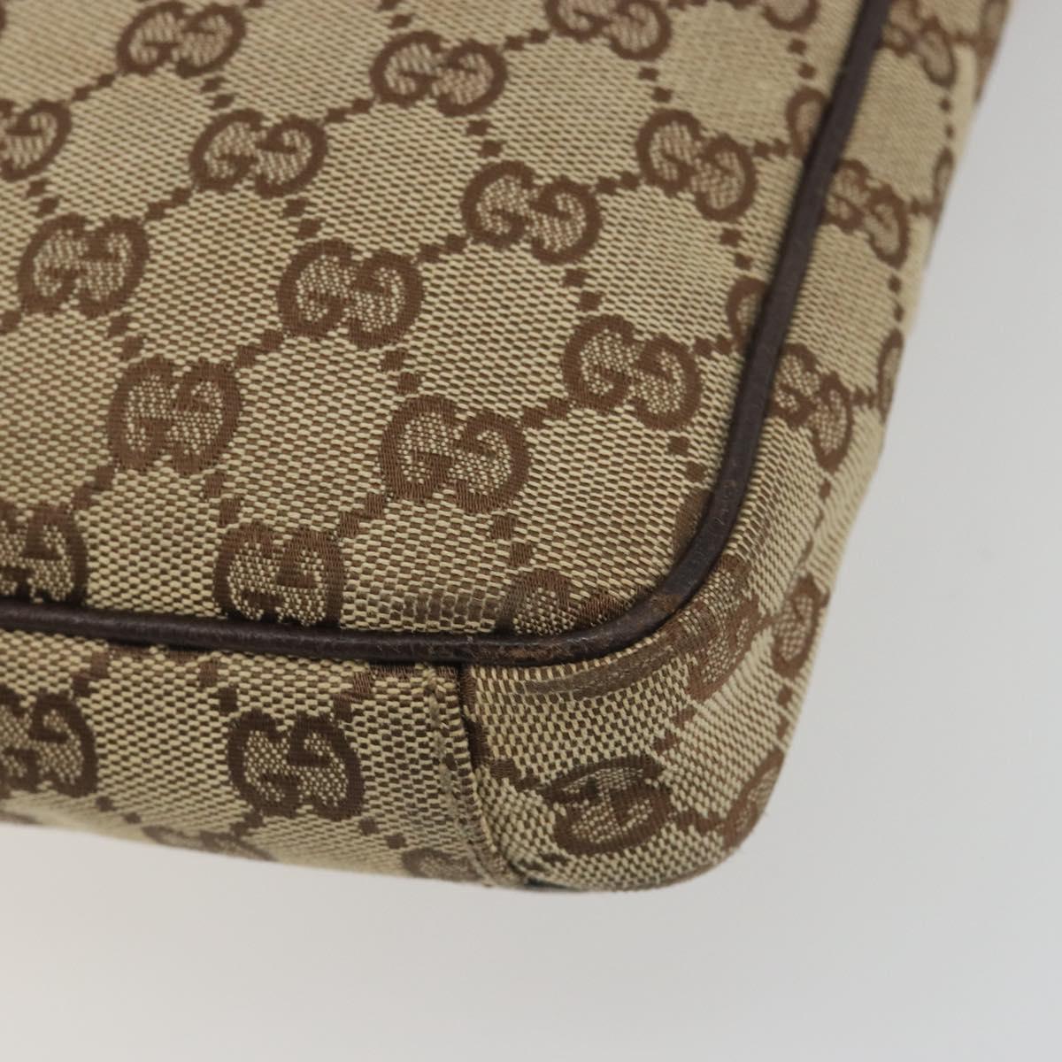 GUCCI GG Canvas Shoulder Bag Beige Silver 92551 Auth 195083