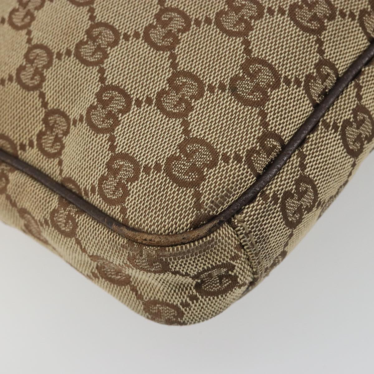 GUCCI GG Canvas Shoulder Bag Beige Silver 92551 Auth 195083