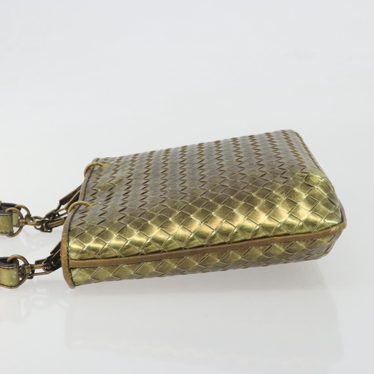 BOTTEGA VENETA INTRECCIATO Tote Bag Leather Gold 189228 Auth 195086A