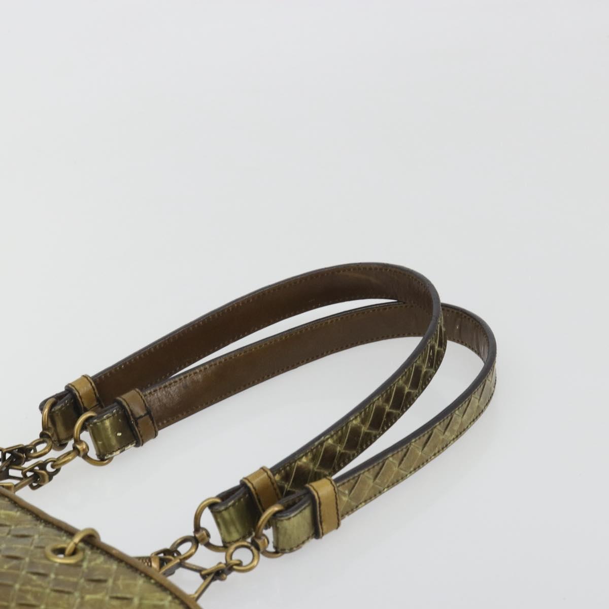 BOTTEGA VENETA INTRECCIATO Tote Bag Leather Gold 189228 Auth 195086A