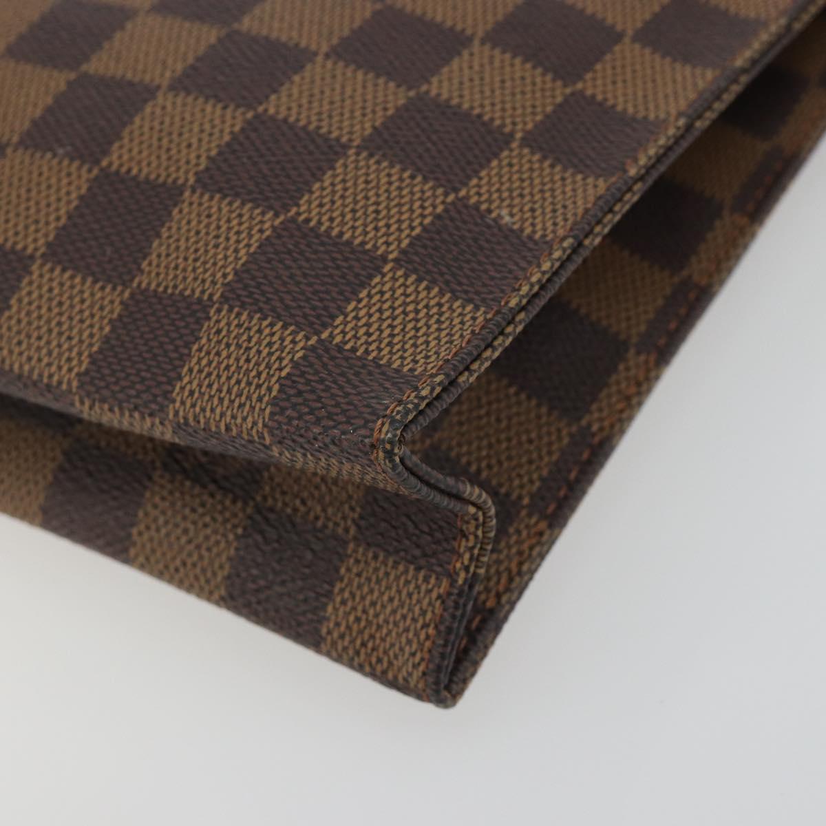 LOUIS VUITTON Damier Ebene Poche Toilette 26 Pouch N47543 LV Auth 195093