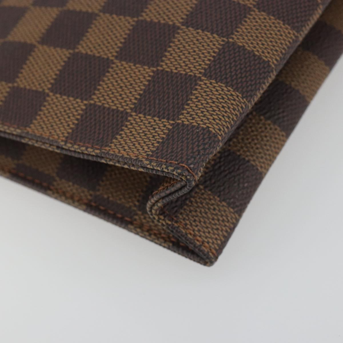 LOUIS VUITTON Damier Ebene Poche Toilette 26 Pouch N47543 LV Auth 195093