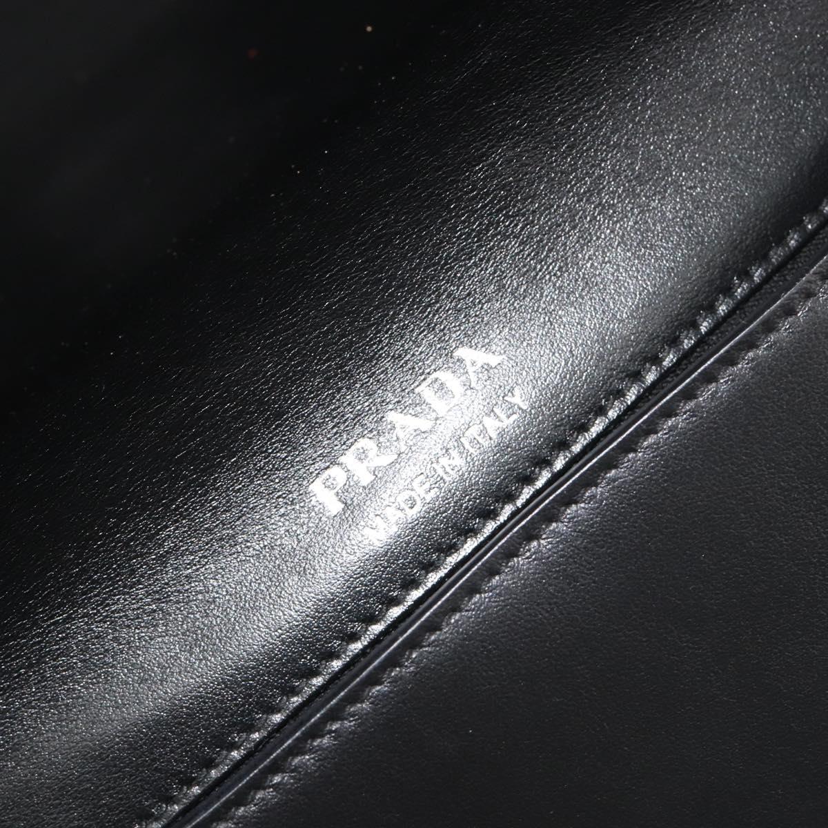 PRADA Chain Shoulder Bag Saffiano leather Pink Silver Auth 195095A