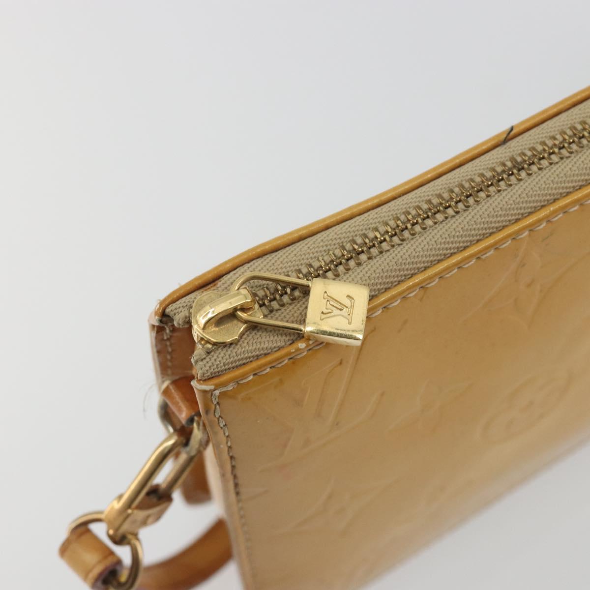 LOUIS VUITTON Monogram Vernis Lexington Pouch Beige M91010 LV Auth 195097