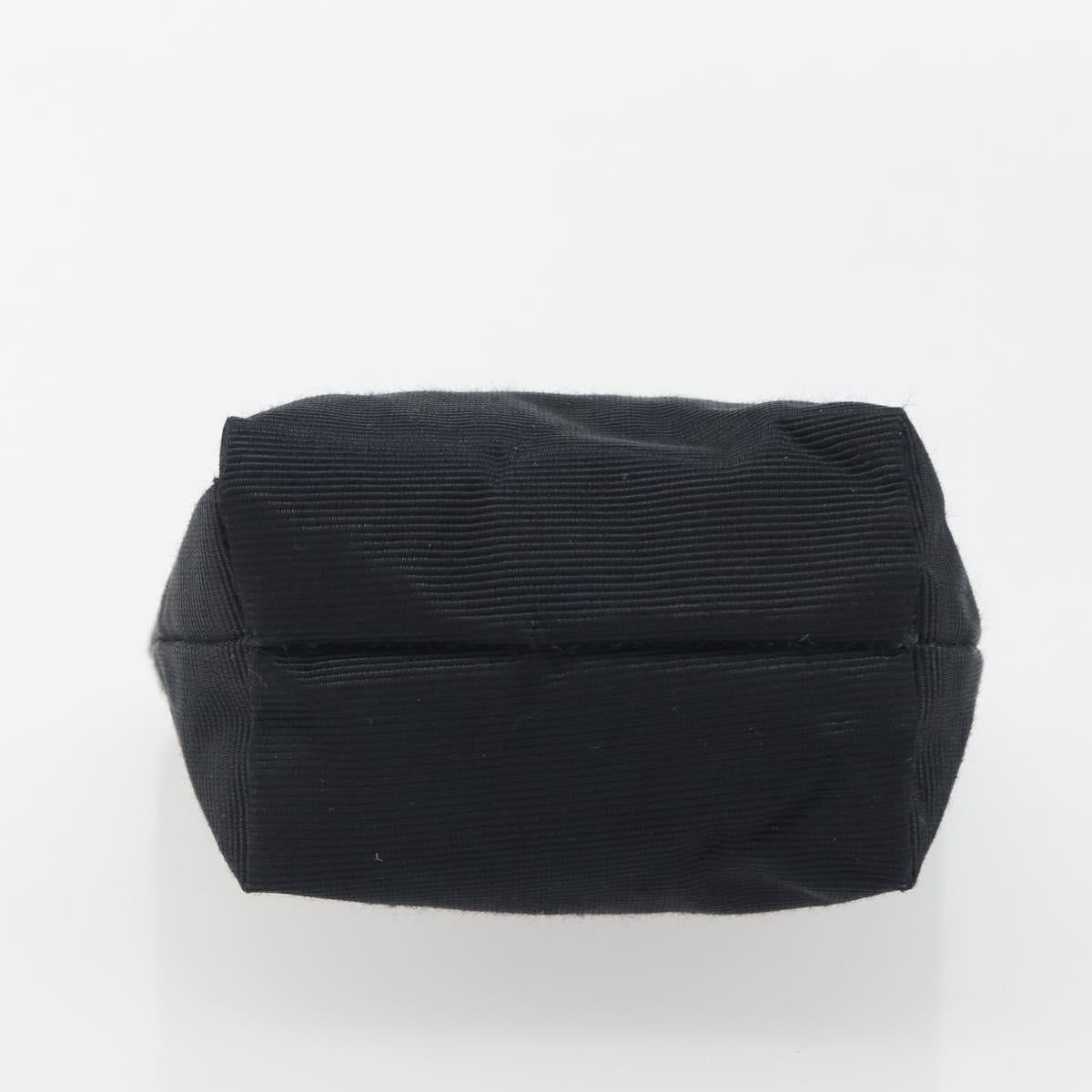 CELINE Circle Pouch Canvas Black Gold Auth 195098A