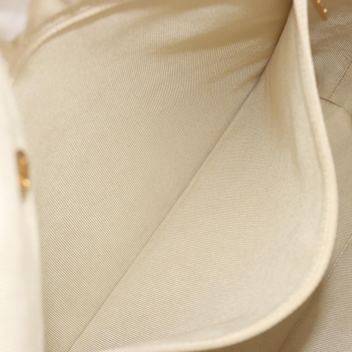 CHANEL Patchwork Chain Tote Bag Tweed Ivory Gold CC Auth 195106SM
