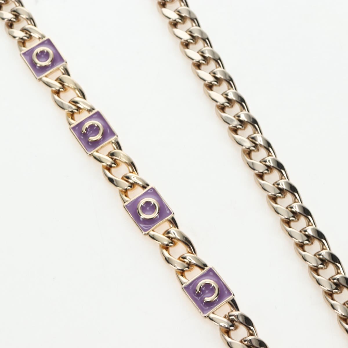 CHANEL Matelasse Chain Shoulder Pouch Lamb Skin Purple Gold CC Auth 195109M