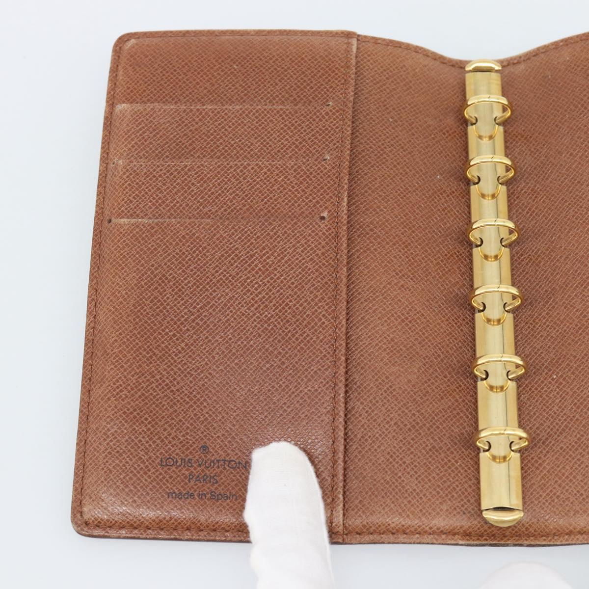 LOUIS VUITTON Monogram Agenda PM Day Planner Cover R20005 LV Auth 195154
