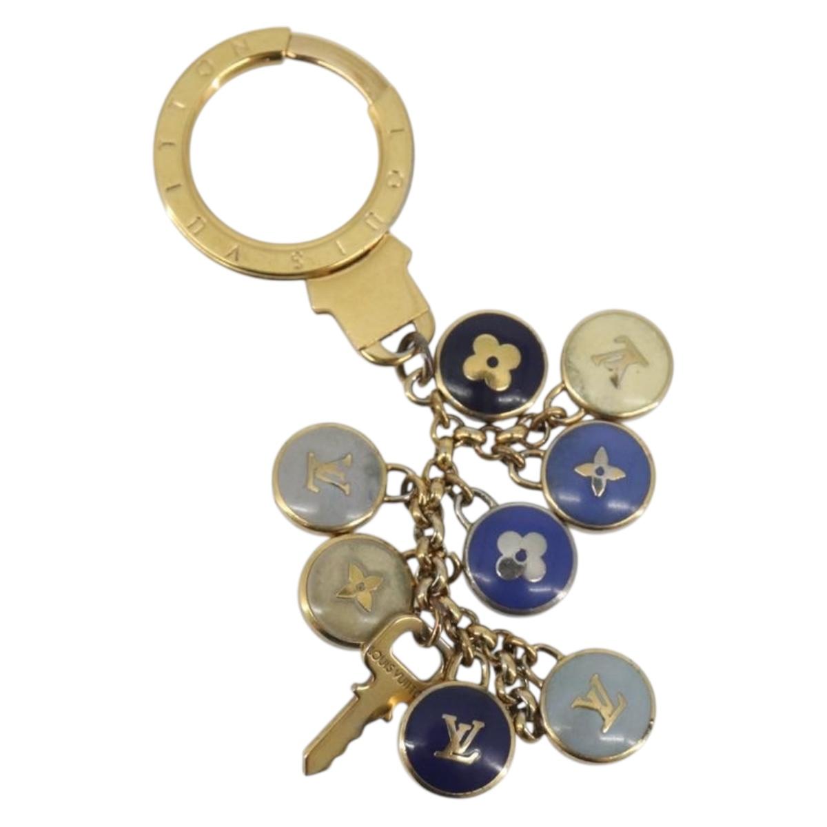 LOUIS VUITTON Porte Cles Pastille Key Holder metal Gold M65381 LV Auth 195156