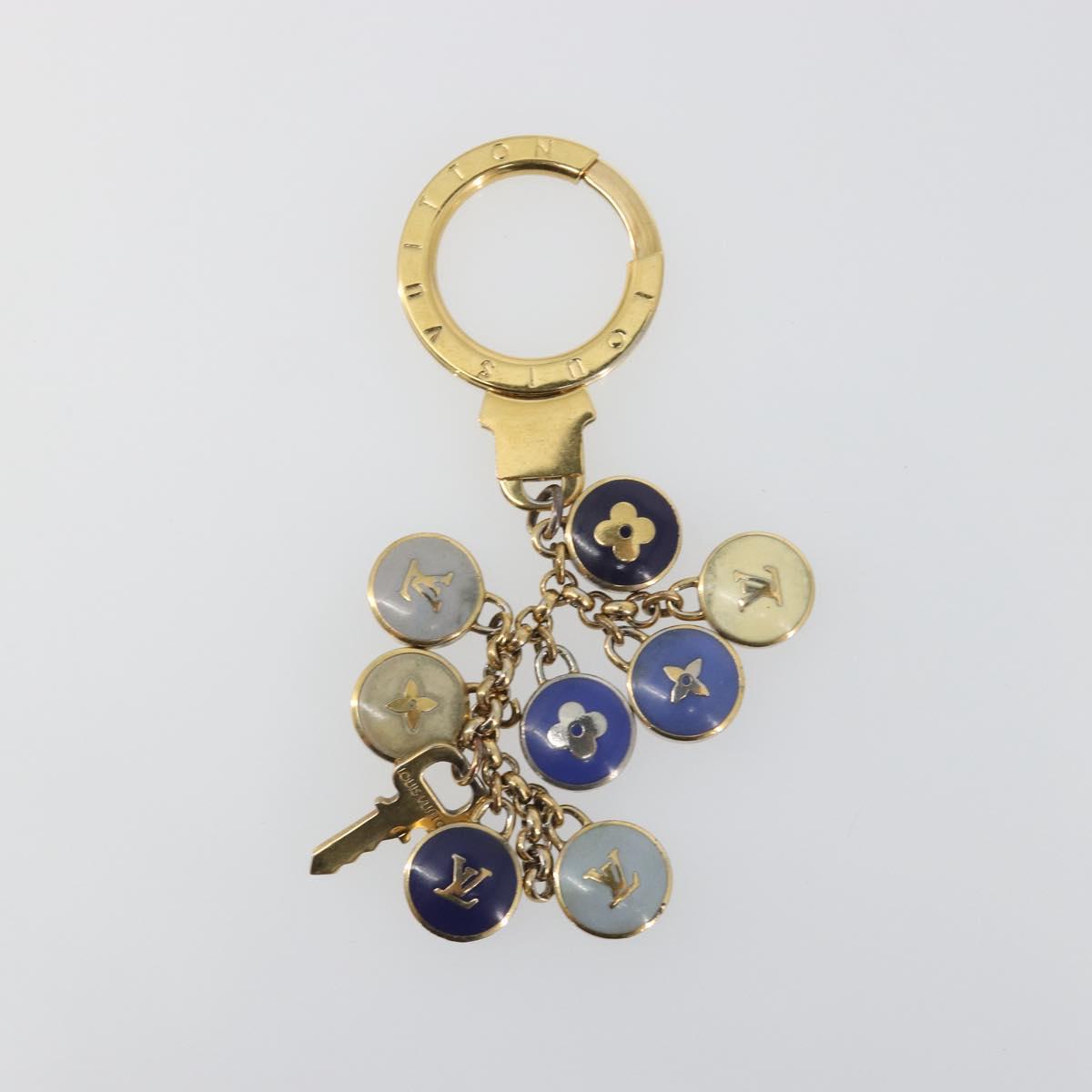 LOUIS VUITTON Porte Cles Pastille Key Holder metal Gold M65381 LV Auth 195156
