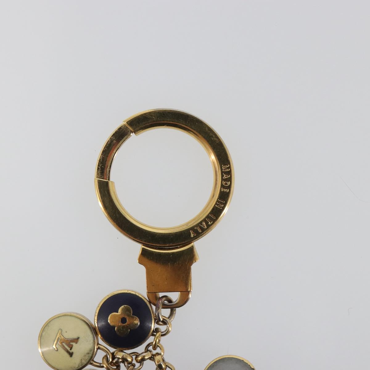 LOUIS VUITTON Porte Cles Pastille Key Holder metal Gold M65381 LV Auth 195156