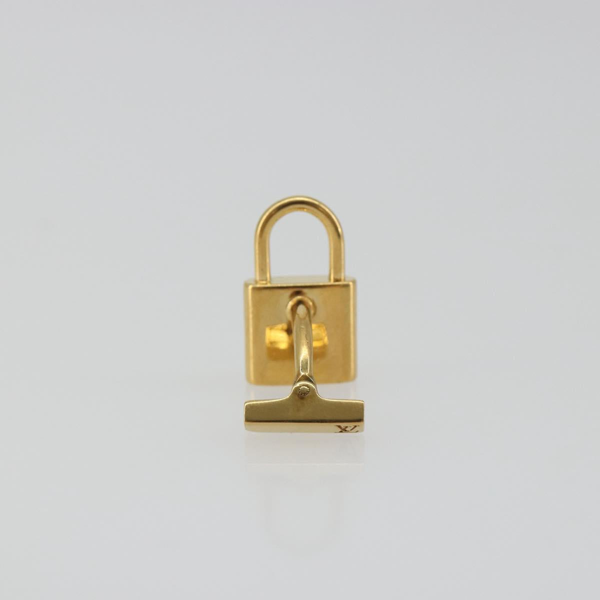 LOUIS VUITTON Padlock Cufflinks Cuffs metal Gold LV Auth 195158
