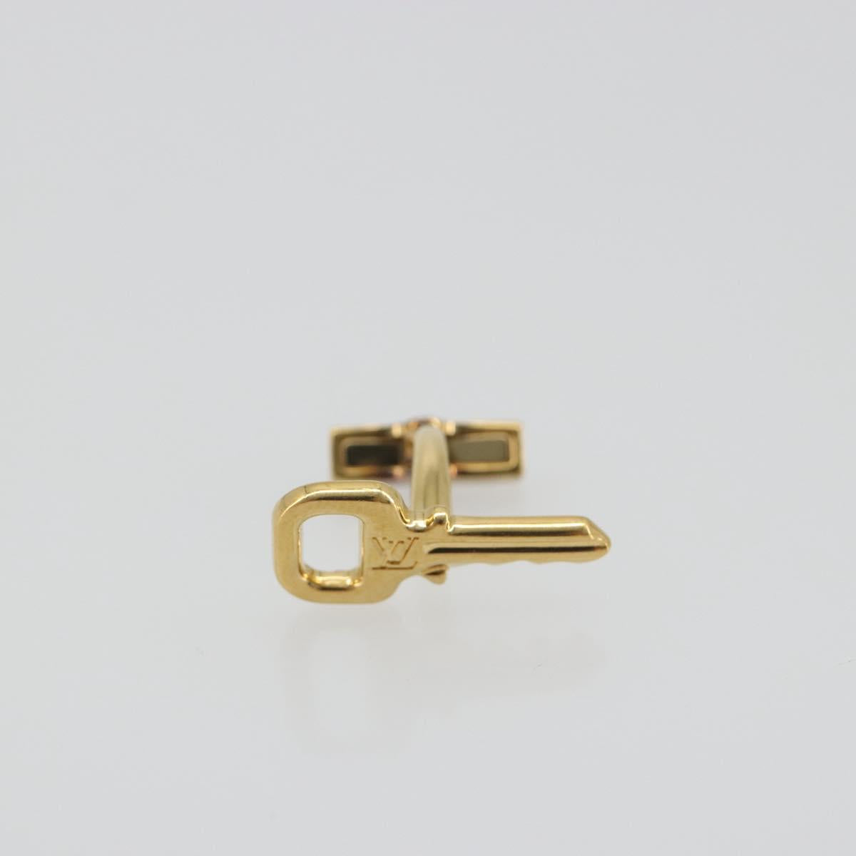 LOUIS VUITTON Padlock Cufflinks Cuffs metal Gold LV Auth 195158