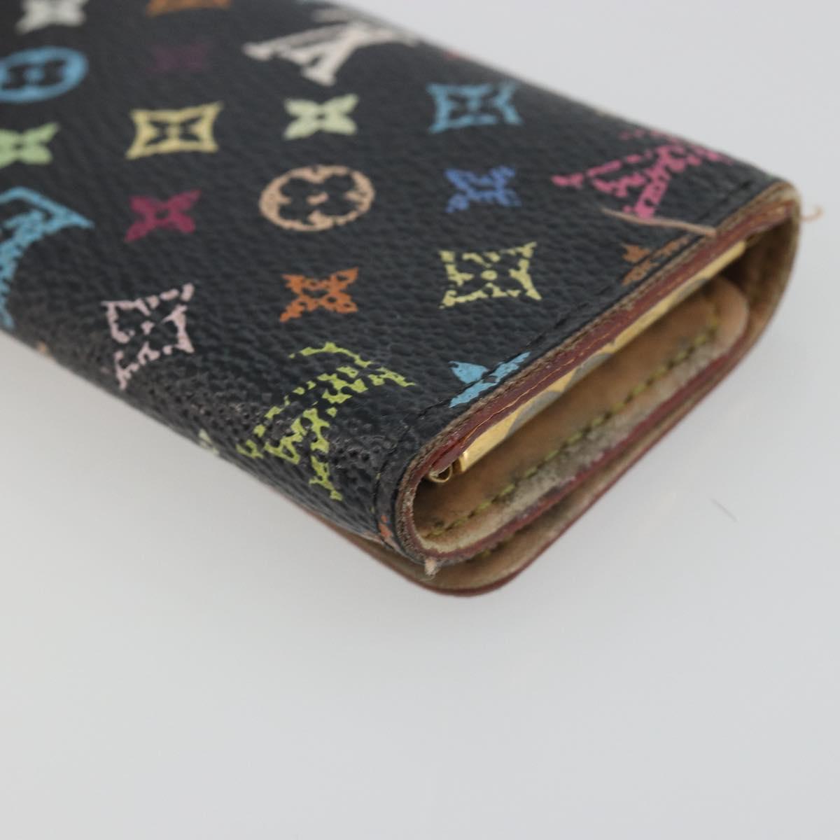 LOUIS VUITTON Monogram Multicolor Multicles 4 Key Case Black M93732 Auth 195163