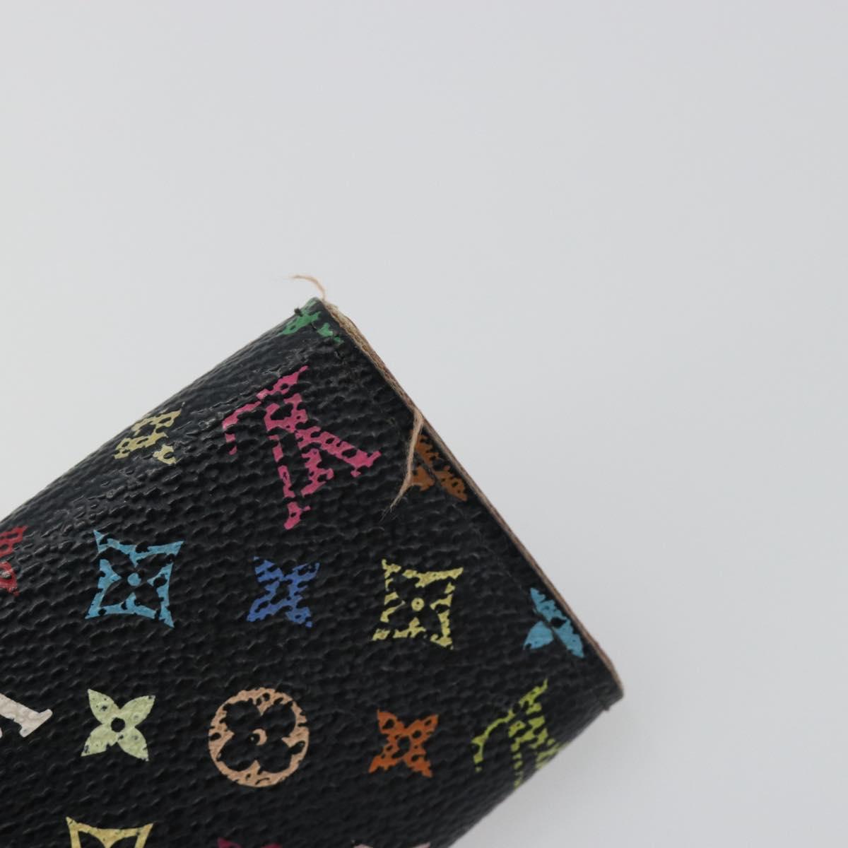 LOUIS VUITTON Monogram Multicolor Multicles 4 Key Case Black M93732 Auth 195163