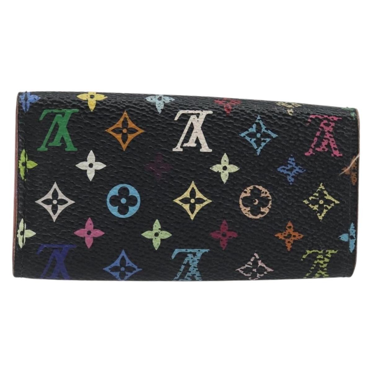 LOUIS VUITTON Monogram Multicolor Multicles 4 Key Case Black M93732 Auth 195163