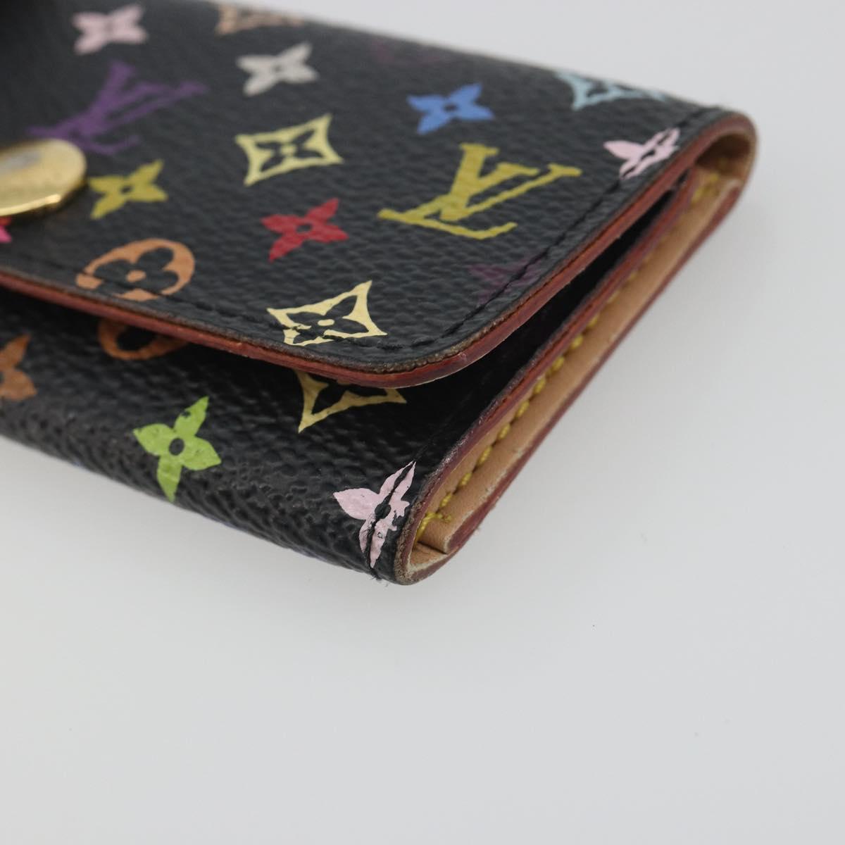 LOUIS VUITTON Monogram Multicolor Multicles 4 Key Case Black M93732 Auth 195163