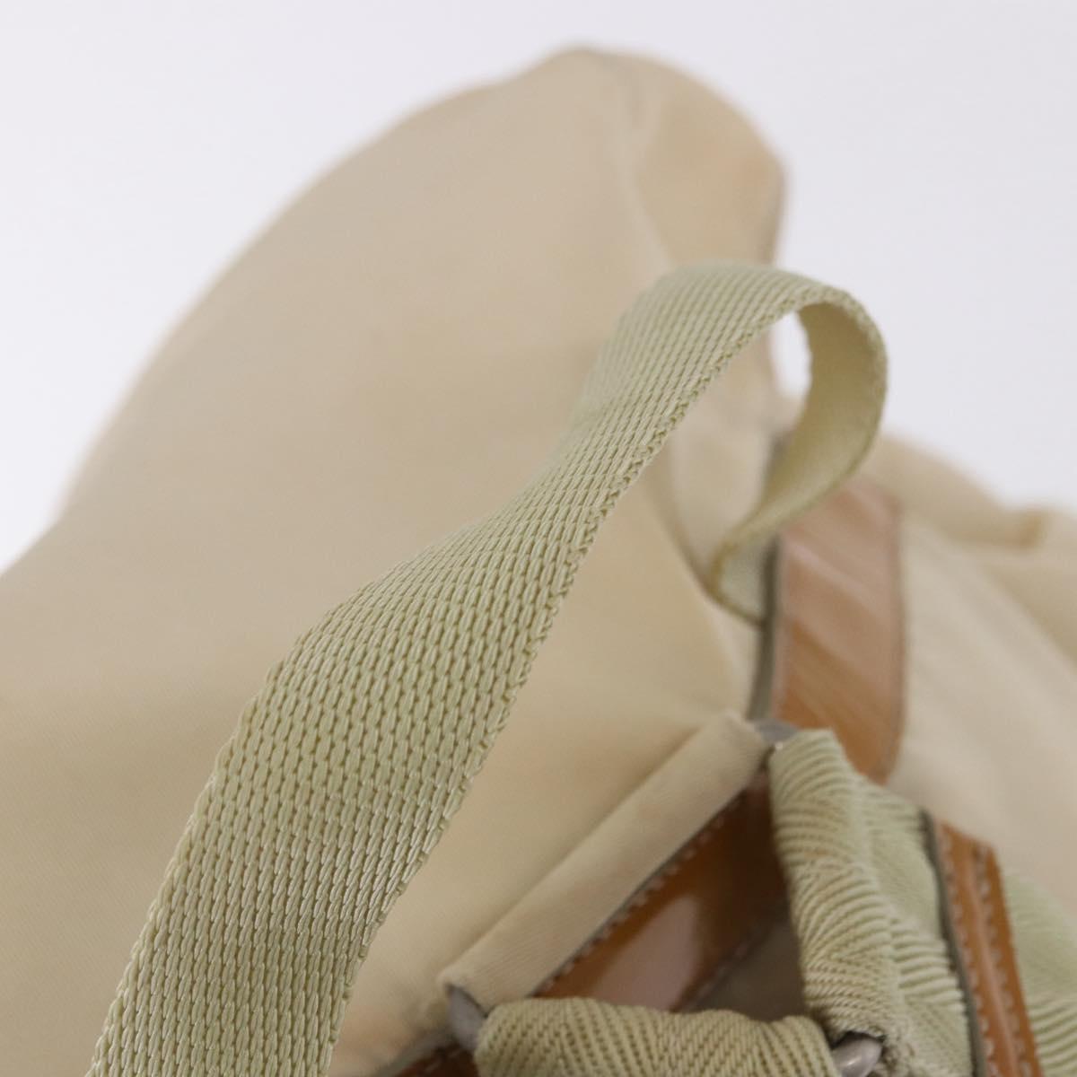 PRADA Backpack Nylon Beige Silver Auth 195170