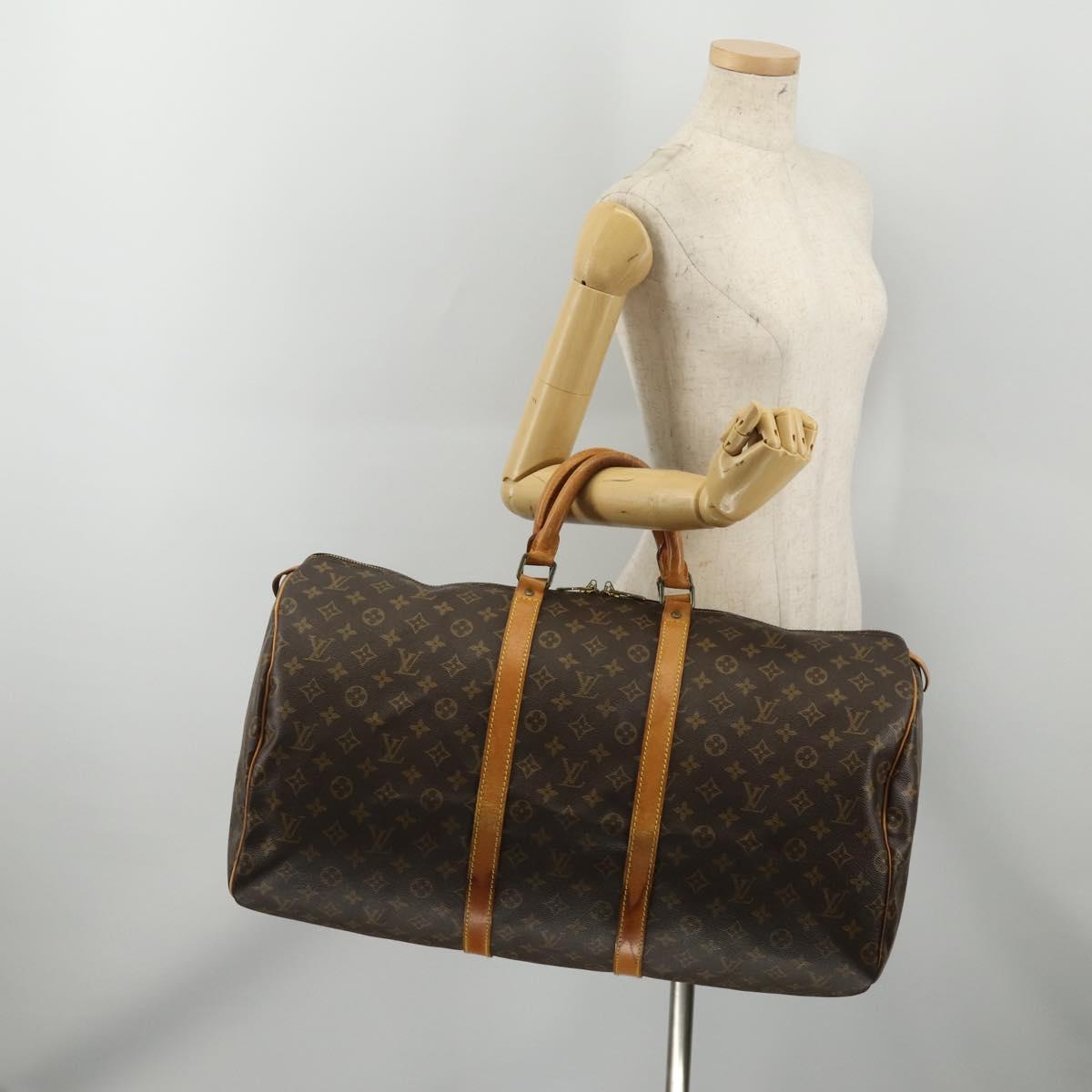 LOUIS VUITTON Monogram Keepall 55 Boston Bag M41424 LV Auth 195172