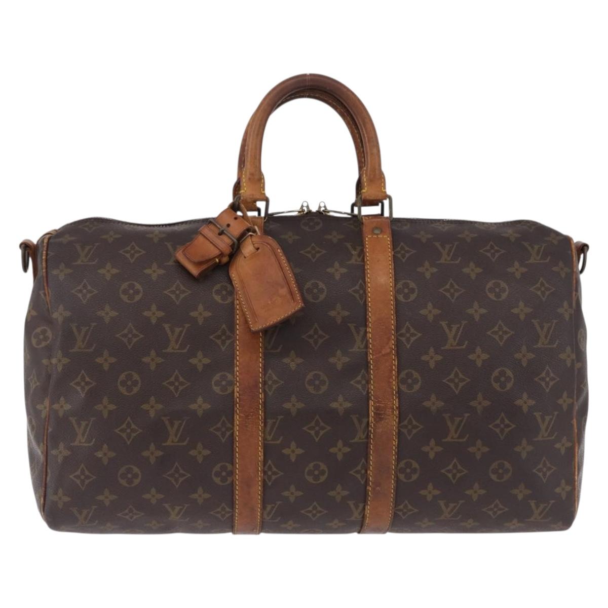 LOUIS VUITTON Monogram Keepall Bandouliere 45 Boston Bag M41418 LV Auth 195177