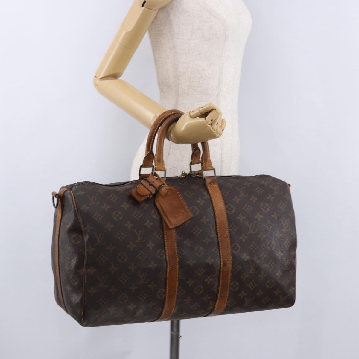 LOUIS VUITTON Monogram Keepall Bandouliere 45 Boston Bag M41418 LV Auth 195177