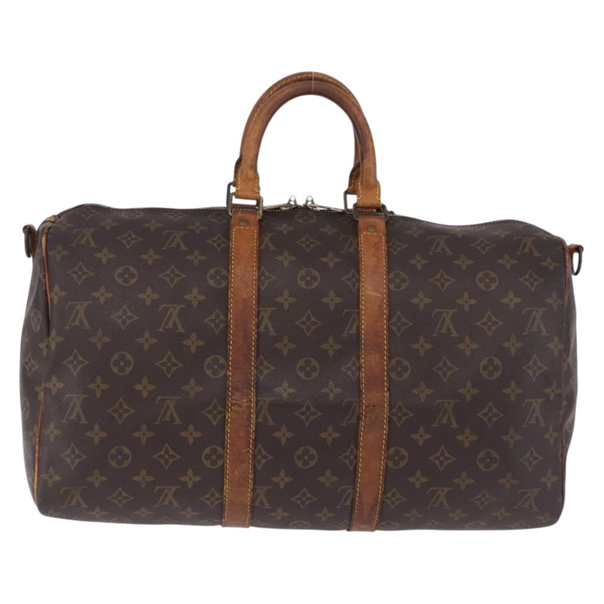 LOUIS VUITTON Monogram Keepall Bandouliere 45 Boston Bag M41418 LV Auth 195177