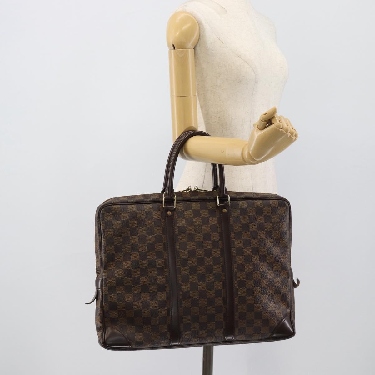 LOUIS VUITTON Damier Grafitte Porte Documents Voyage Bag N41125 LV Auth 195178