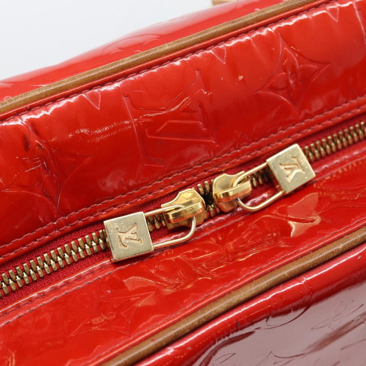 LOUIS VUITTON Monogram Vernis Sutton Hand Bag Red Rouge M91080 LV Auth 195186