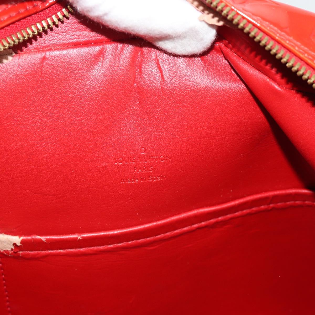 LOUIS VUITTON Monogram Vernis Sutton Hand Bag Red Rouge M91080 LV Auth 195186