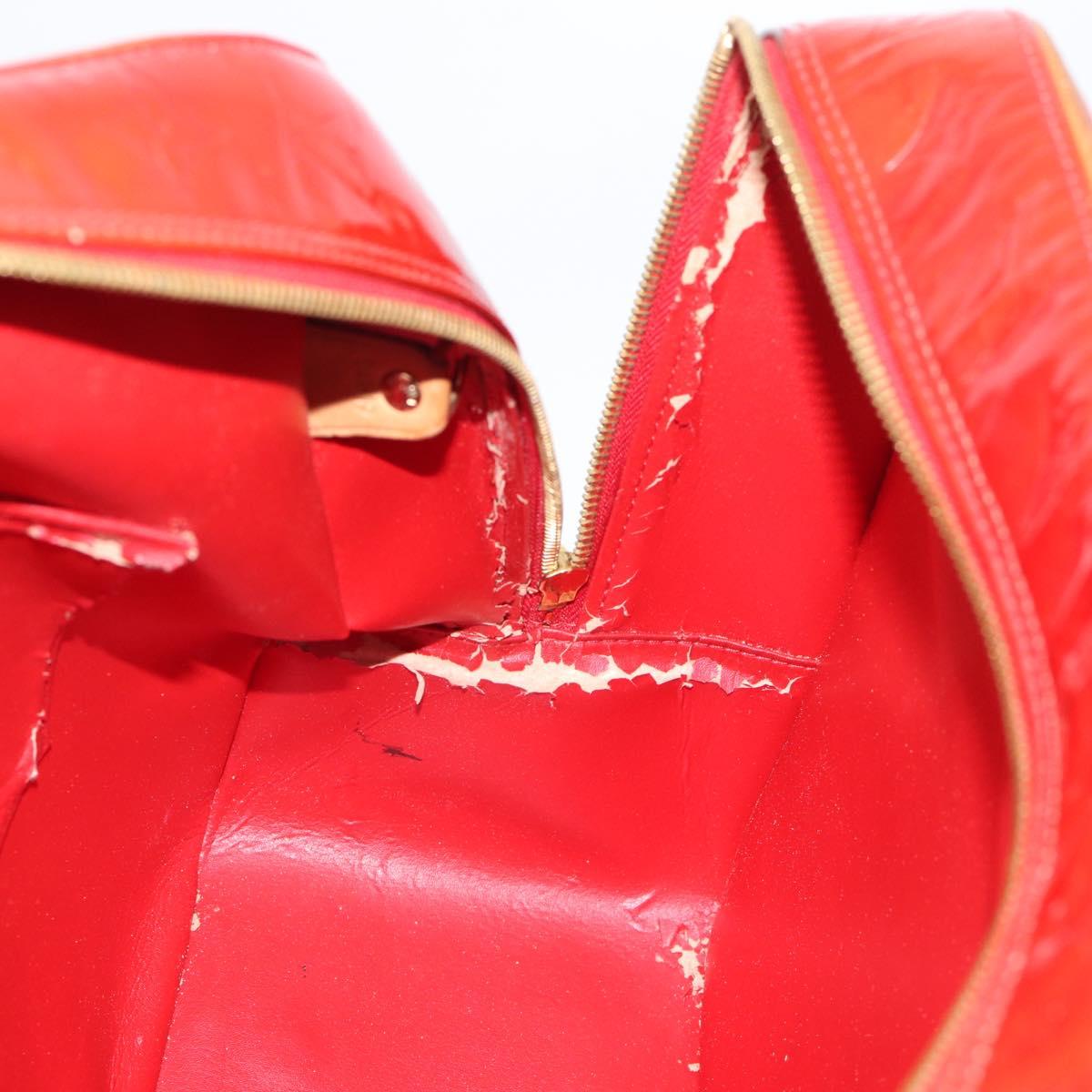 LOUIS VUITTON Monogram Vernis Sutton Hand Bag Red Rouge M91080 LV Auth 195186