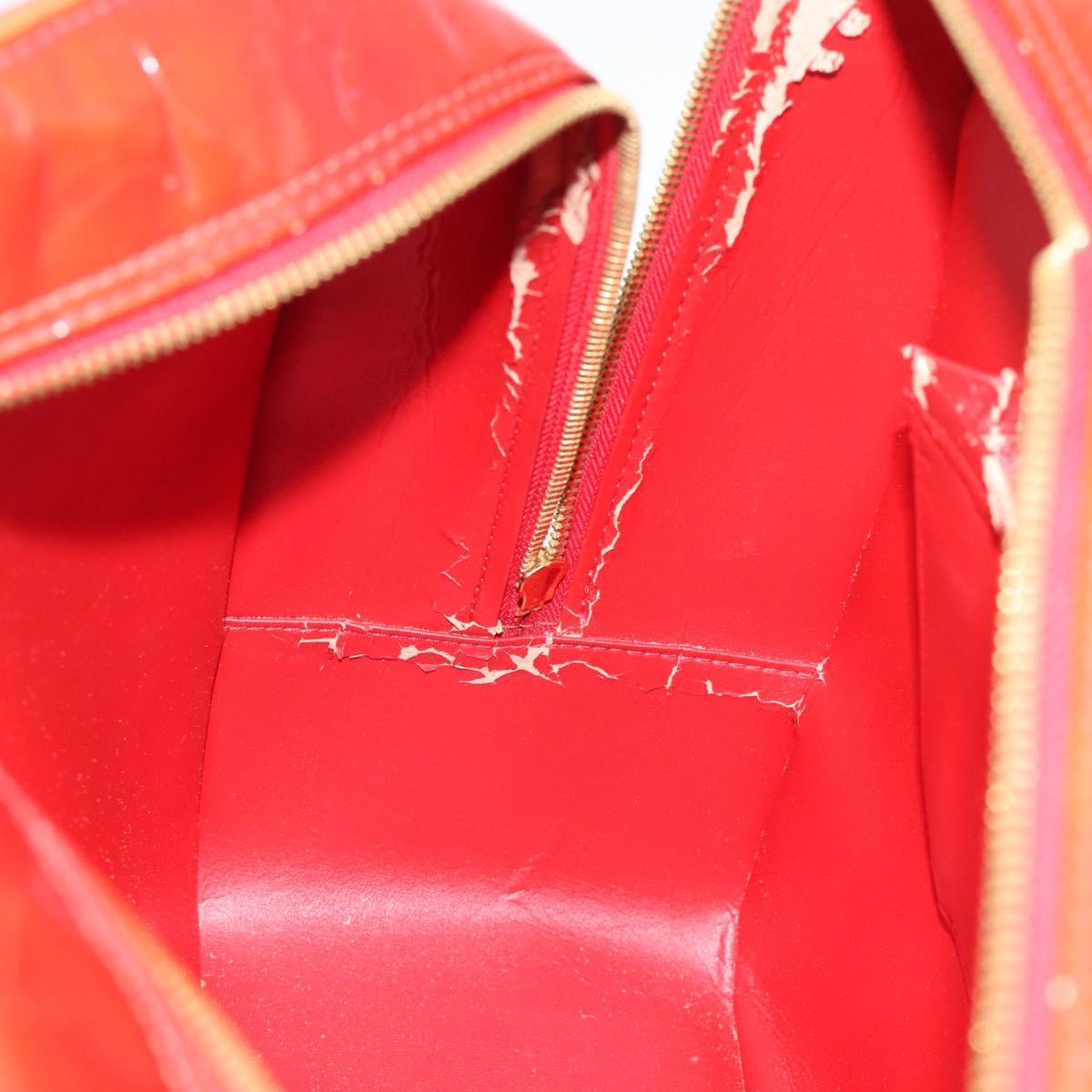 LOUIS VUITTON Monogram Vernis Sutton Hand Bag Red Rouge M91080 LV Auth 195186
