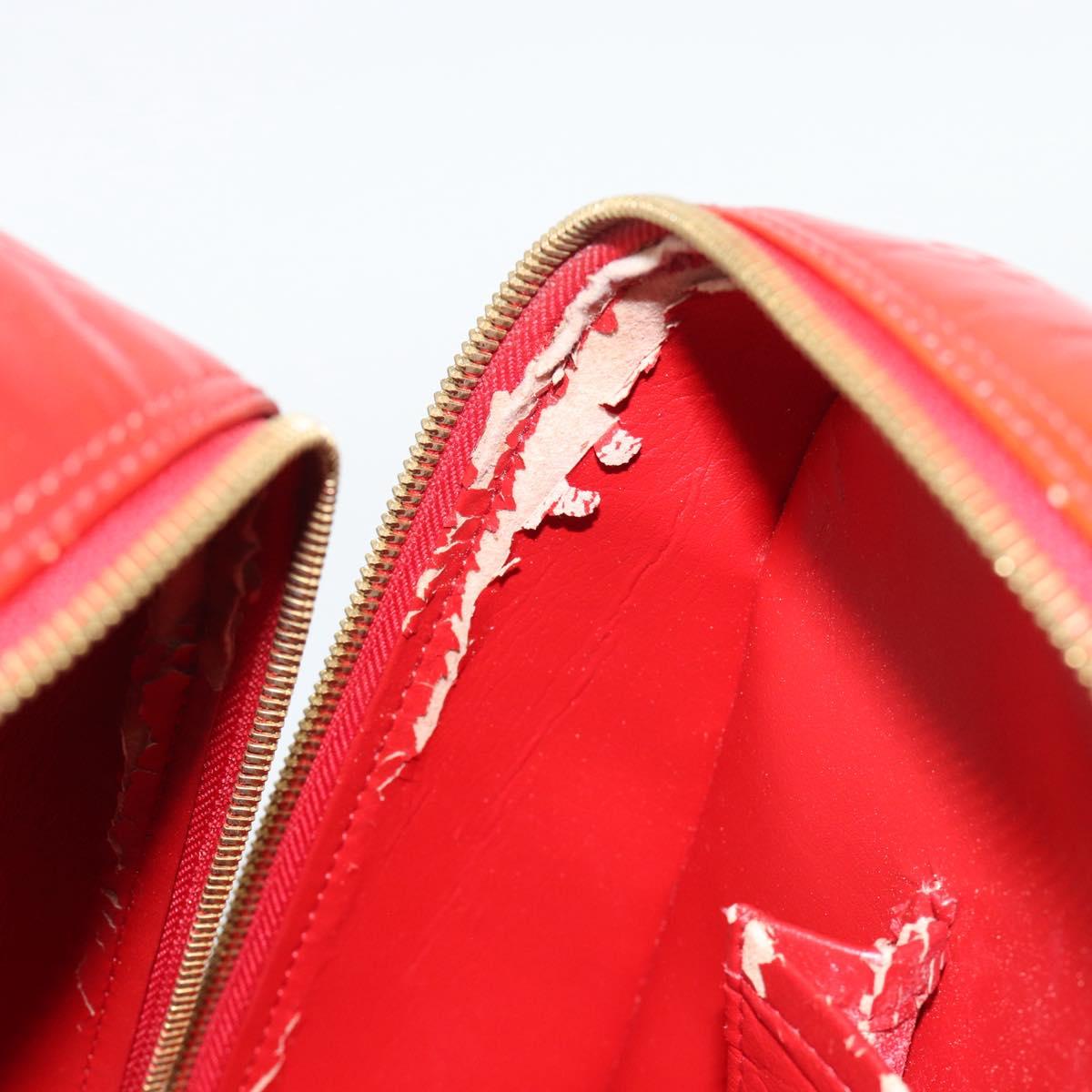LOUIS VUITTON Monogram Vernis Sutton Hand Bag Red Rouge M91080 LV Auth 195186
