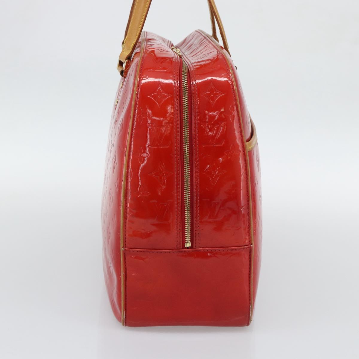 LOUIS VUITTON Monogram Vernis Sutton Hand Bag Red Rouge M91080 LV Auth 195186